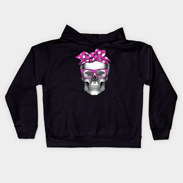 Skull Bandana 4 Kids Hoodie by Collagedream